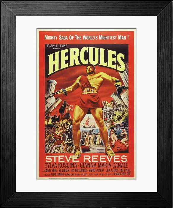 Framed Print : HERCULES, US poster art, Steve Reeves, 1958 Framed Print : HERCULES, US poster art, Steve Reeves, 1958