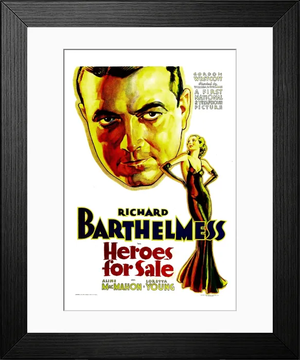 Framed Print : HEROES FOR SALE, from left: Richard Barthelmess, Loretta Young, 1933