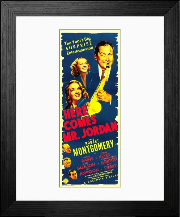 Framed Print : HERE COMES MR. JORDAN, top from left: Evelyn Keyes, Rita Johnson, Robert Montgomery, bottom from top: James Gleason, Claude Rains, Edward Everett Horton, 1941
