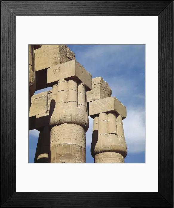 Framed Print : Temple of Amon - Ra. EGYPT. Luksor. Thebes. Temple of Amon - Ra. Colonnade with papyriform capitals, in shape of unopened papyrus corollas. Egyptian art. New Kingdom Framed Print : Temple of Amon - Ra. EGYPT. Luksor. Thebes. Temple of Amon - Ra. Colonnade with papyriform capitals, in shape of unopened papyrus corollas. Egyptian art. New Kingdom