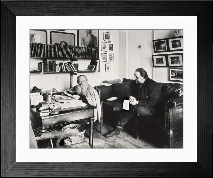 Framed Print : CHERTKOV, Vladimir G. (1854-1936); TOLSTOY, Lev Nikolayevich, Leo (1828-1910). Leo Tolstoy with his secretary Vladimir G. Chertkov at the writer's house, the 29th March 1909 Framed Print : CHERTKOV, Vladimir G. (1854-1936); TOLSTOY, Lev Nikolayevich, Leo (1828-1910). Leo Tolstoy with his secretary Vladimir G. Chertkov at the writer's house, the 29th March 1909