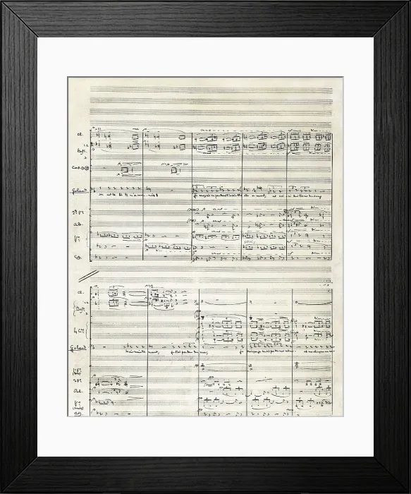 Framed Print : DEBUSSY, Claude (1862-1918). Autographed score from the first act of the opera 'Pelleas and Melisande' (1902). FRANCE. Paris Framed Print : DEBUSSY, Claude (1862-1918). Autographed score from the first act of the opera 'Pelleas and Melisande' (1902). FRANCE. Paris