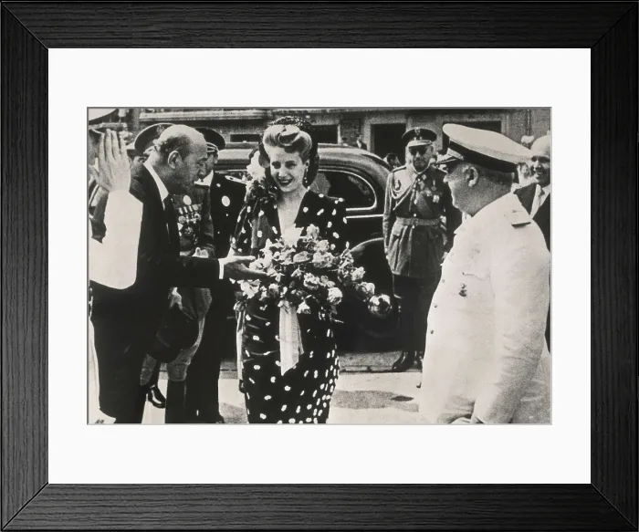 Framed Print : DUARTE DE PERON, Eva Mara, called 'Evita' (1919-1952). Evita Pern during her visit to Madrid in 1949. AISA / Everett Collection**US SALES ONLY**