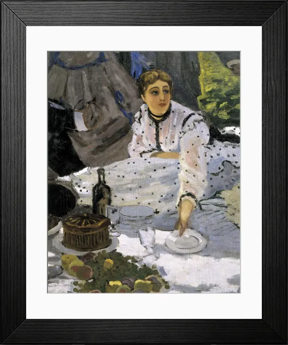 Framed Print : MONET, Claude (1840-1926). Dejeuner sur L'Herbe, Chailly (The Luncheon on the Grass). 1865 - 1866. Central detail. Portrait of woman