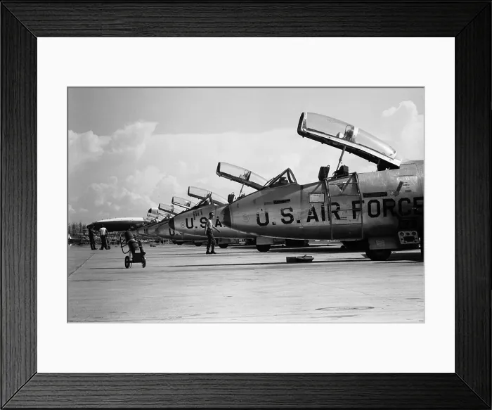 Framed Print : U.S. Air Force jets all with open cockpits on the crowded Da Nang flight line in South Vietnam. Sept. 12, 1965. (BSLOC_2015_14_125)