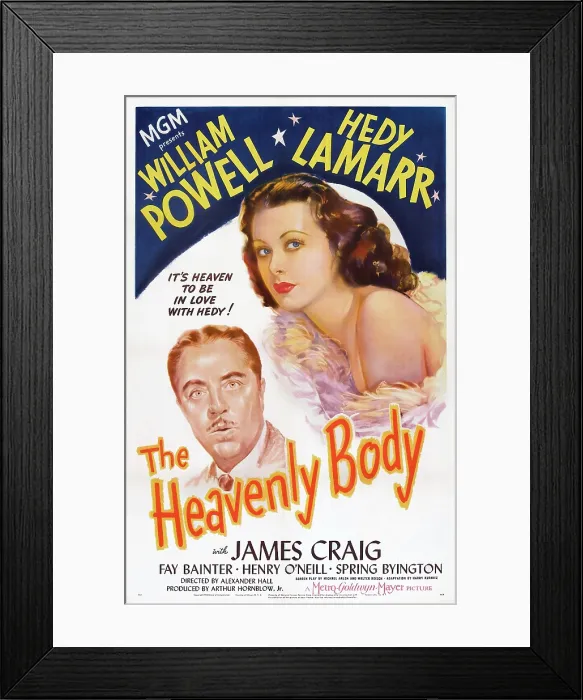 Framed Print : THE HEAVENLY BODY, US poster art, from left: William Powell, Hedy Lamarr, 1944 Framed Print : THE HEAVENLY BODY, US poster art, from left: William Powell, Hedy Lamarr, 1944
