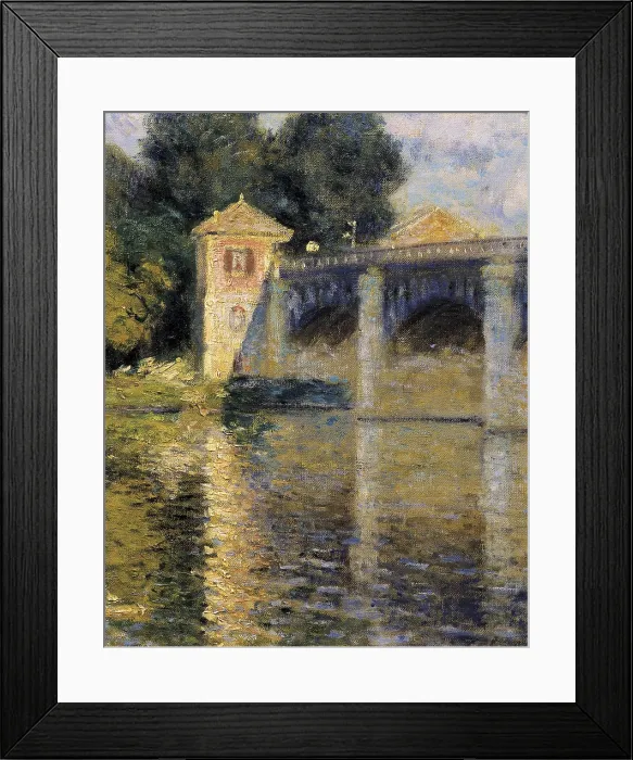 Framed Print : MONET, Claude (1840-1926). The Bridge at Argenteuil. 1874. Right upper detail. Impressionism. Oil on canvas. FRANCE. Paris. Muse d'Orsay (Orsay Museum)