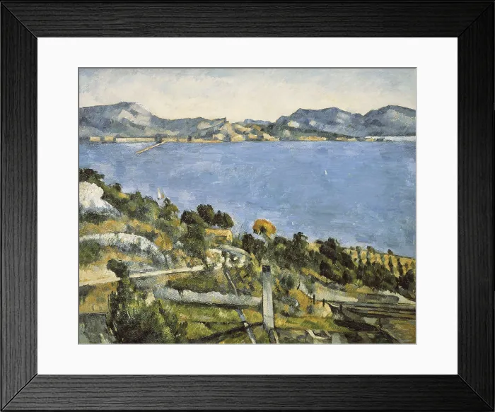 Framed Print : CEZANNE, Paul (1839-1906). L'Estaque. 1878 - 1879. View of the Bay of Marseilles. Post-Impressionism. Oil on canvas. FRANCE. Paris. Muse d'Orsay (Orsay Museum)