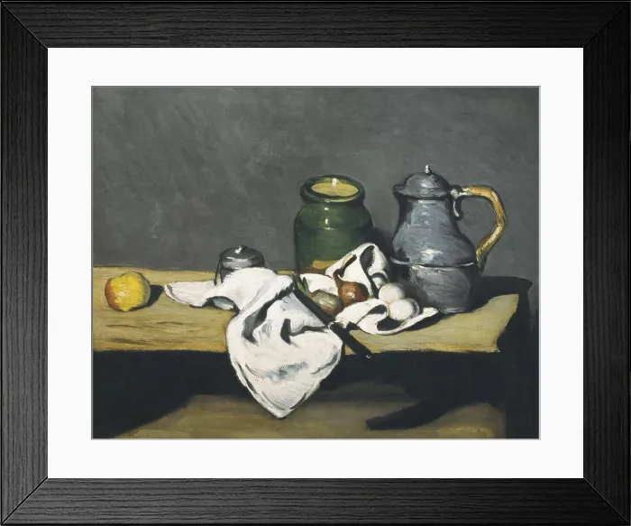 Framed Print : CEZANNE, Paul (1839-1906). Still Life with a Kettle. 1869. Post-Impressionism. Oil on canvas. FRANCE. Paris. Muse d'Orsay (Orsay Museum) Framed Print : CEZANNE, Paul (1839-1906). Still Life with a Kettle. 1869. Post-Impressionism. Oil on canvas. FRANCE. Paris. Muse d'Orsay (Orsay Museum)