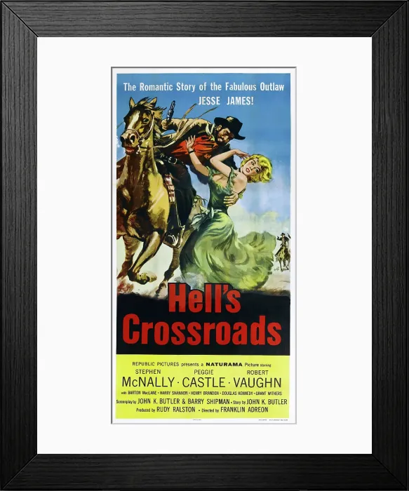 Framed Print : HELL'S CROSSROADS, from left: Stephen McNally, Peggie Castle, 1957 Framed Print : HELL'S CROSSROADS, from left: Stephen McNally, Peggie Castle, 1957