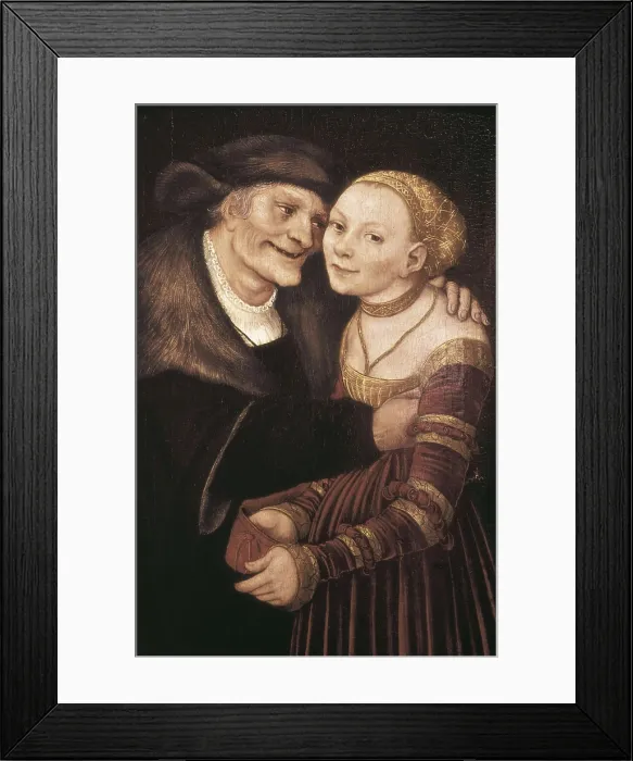 Framed Print : Cranach, Lucas, 'the Elder' (1472-1553). Unequal Couple of Lovers. 1517. German school. Renaissance art. Oil on wood. SPAIN. Barcelona. National Art Museum of Catalonia Framed Print : Cranach, Lucas, 'the Elder' (1472-1553). Unequal Couple of Lovers. 1517. German school. Renaissance art. Oil on wood. SPAIN. Barcelona. National Art Museum of Catalonia