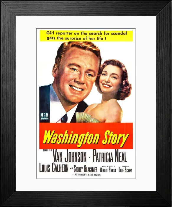 Framed Print : WASHINGTON STORY, US poster art, from left: Van Johnson, Patricia Neal, 1952 Framed Print : WASHINGTON STORY, US poster art, from left: Van Johnson, Patricia Neal, 1952