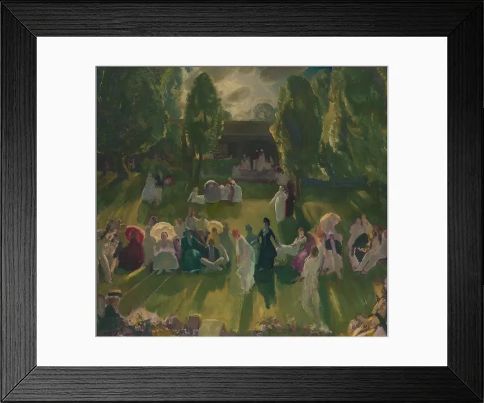 Framed Print : TENNIS AT NEWPORT, by George Bellows, 1919, American painting, oil on canvas. Satirical scene of the elite tennis matches at Newport, emphasizes the setting rather than the match Framed Print : TENNIS AT NEWPORT, by George Bellows, 1919, American painting, oil on canvas. Satirical scene of the elite tennis matches at Newport, emphasizes the setting rather than the match