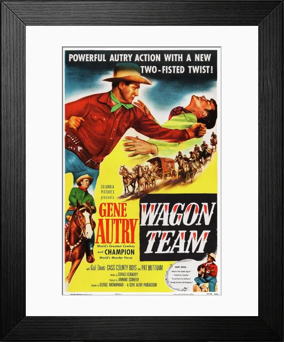 Framed Print : WAGON TEAM, US poster art, Gene Autry, (left), 1952