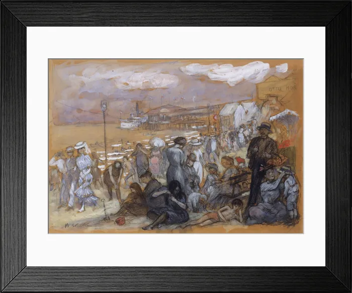 Framed Print : AFTERNOON AT CONEY ISLAND, by William Glackens, 1907-09, American, chalk and watercolor drawing Framed Print : AFTERNOON AT CONEY ISLAND, by William Glackens, 1907-09, American, chalk and watercolor drawing