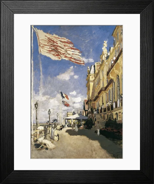 Framed Print : MONET, Claude (1840-1926). Hotel des Roches-Noires in Trouville. 1870. Impressionism. Oil on canvas. FRANCE. Paris. Muse d'Orsay (Orsay Museum)