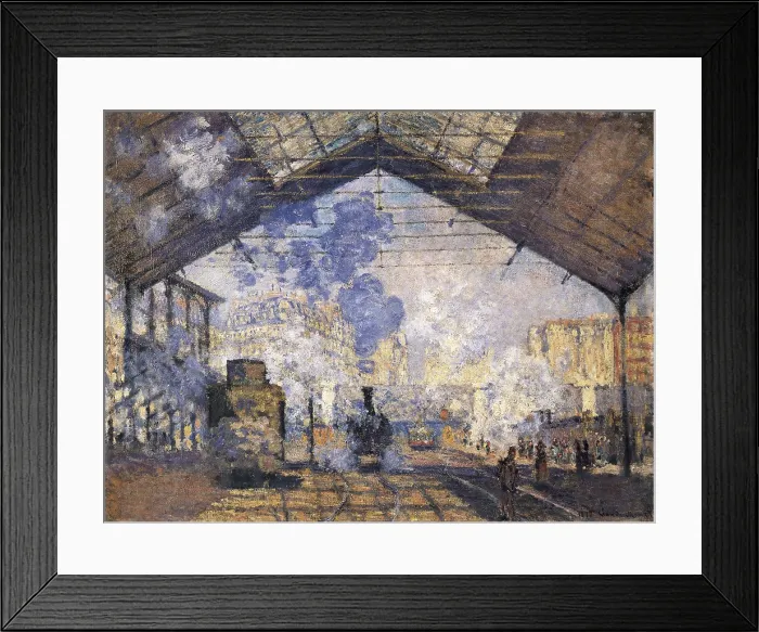 Framed Print : MONET, Claude (1840-1926). The Gare St. 1877. In Paris. Impressionism. Oil on canvas. FRANCE. Paris. Muse d'Orsay (Orsay Museum). AISA / Everett Collection**US SALES ONLY**