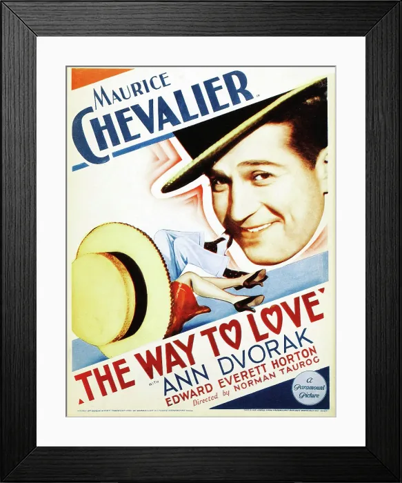Framed Print : THE WAY TO LOVE, Maurice Chevalier on window card, 1933