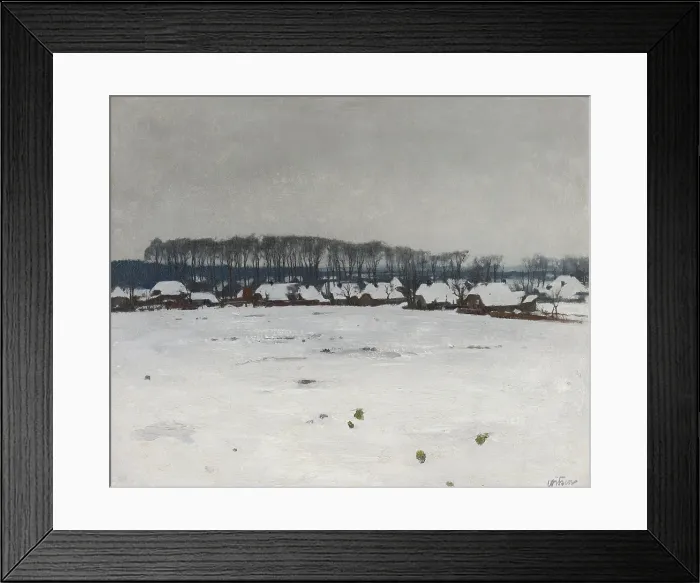 Framed Print : Winter Landscape, by Willem Witsen, c. 1895-1915, Dutch painting, oil on canvas