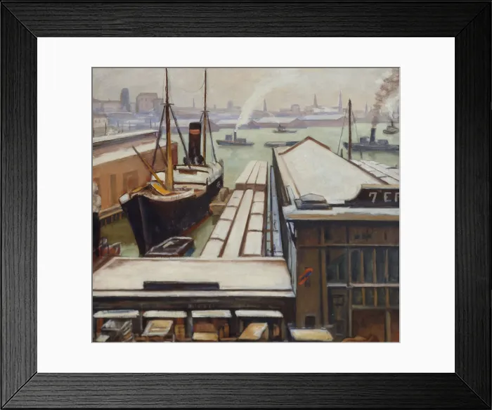 Framed Print : EAST RIVER, by Samuel Halpert, 1913-14, American painting, oil on canvas