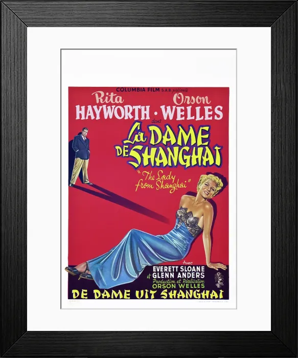 Framed Print : THE LADY FROM SHANGHAI, US poster art, from left: Orson Welles, Rita Hayworth, 1947