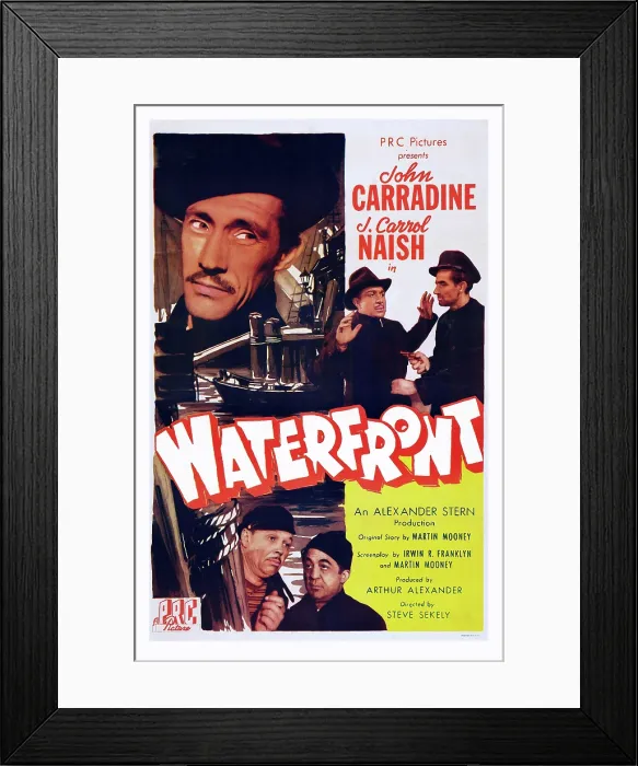 Framed Print : WATERFRONT, US poster art, top right: John Carradine; top, center: J. Carrol Naish, 1944
