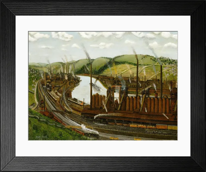 Framed Print : THE MONONGAHELA RIVER VALLEY, by John Kane, 1931, American painting, oil on canvas Framed Print : THE MONONGAHELA RIVER VALLEY, by John Kane, 1931, American painting, oil on canvas