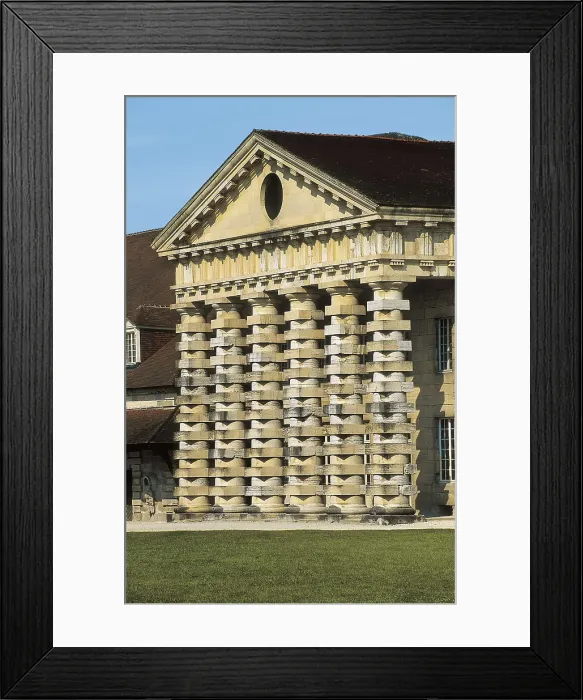 Framed Print : Ledoux, Claude-Nicolas (1736-1806). Royal Saltworks. 1775-1778. FRANCE. FRANCHE-COMT. DOUBS. Arc-et-Senans. Faade of the Director's Pavilion. Neoclassicism Framed Print : Ledoux, Claude-Nicolas (1736-1806). Royal Saltworks. 1775-1778. FRANCE. FRANCHE-COMT. DOUBS. Arc-et-Senans. Faade of the Director's Pavilion. Neoclassicism