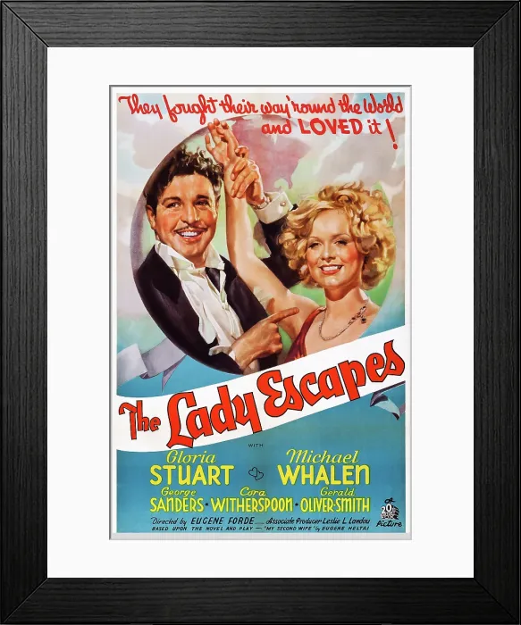 Framed Print : THE LADY ESCAPES, from left: Michael Whalen, Gloria Stuart, 1937, TM and Copyright 20th Century Fox Film Corp. All rights reserved. / courtesy Everett Collection