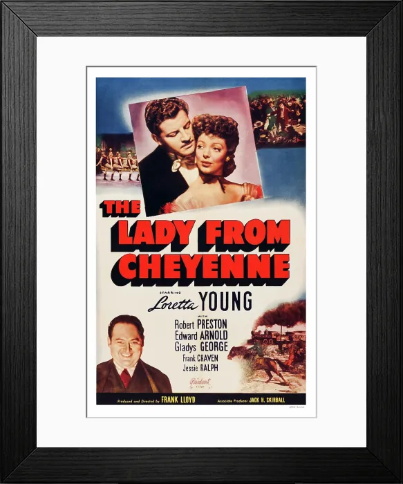 Framed Print : THE LADY FROM CHEYENNE, US poster art, top: Robert Preston, Loretta Young; bottom: Edward Arnold, 1941 Framed Print : THE LADY FROM CHEYENNE, US poster art, top: Robert Preston, Loretta Young; bottom: Edward Arnold, 1941