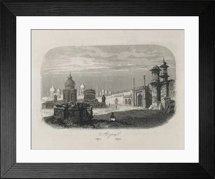 Framed Print : India (1863). Agra. Picture of the 'Historia General de las Misiones' (General History of Missions). Etching. AISA / Everett Collection**US SALES ONLY** Framed Print : India (1863). Agra. Picture of the 'Historia General de las Misiones' (General History of Missions). Etching. AISA / Everett Collection**US SALES ONLY**