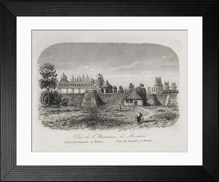 Framed Print : India (1863). Madurai. Picture of the 'Historia General de las Misiones' (General History of Missions). Etching. AISA / Everett Collection**US SALES ONLY**