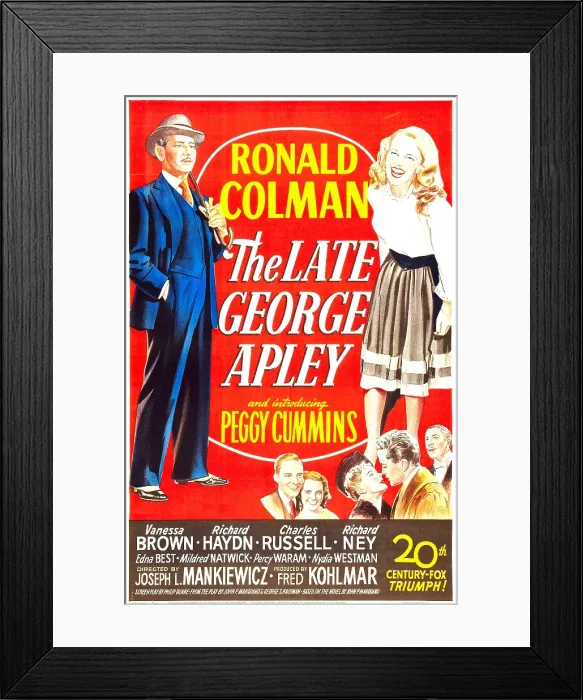 Framed Print : THE LATE GEORGE APLEY, US poster, Ronald Colman, Peggy Cummins, 1947. TM and Copyright 20th Century Fox Film Corp. All rights reserved