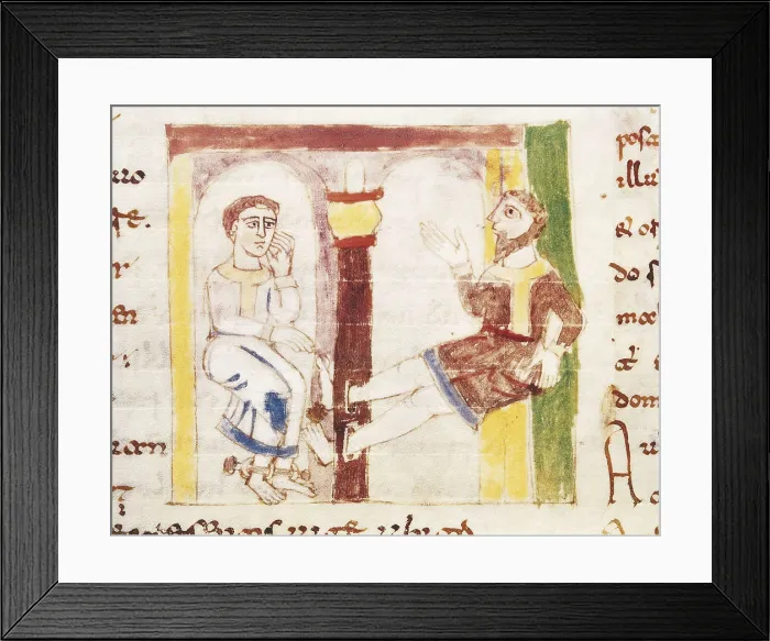Framed Print : RABANUS, Maurus (c. 780 - 856). De Universo (9th c.). The Prison. Romanesque edition of the original Carolingian manuscript. Romanesque art. Miniature Painting. ITALY. Cassino