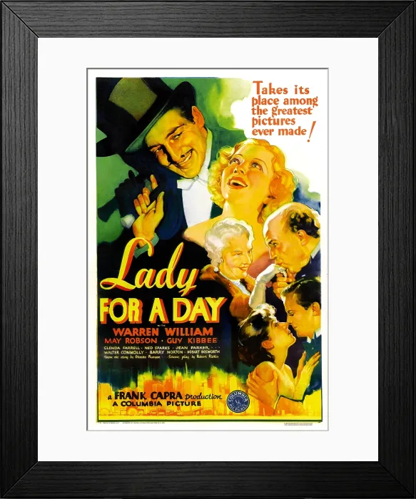 Framed Print : LADY FOR A DAY, poster art, Warren William, May Robson, Guy Kibbee, 1933