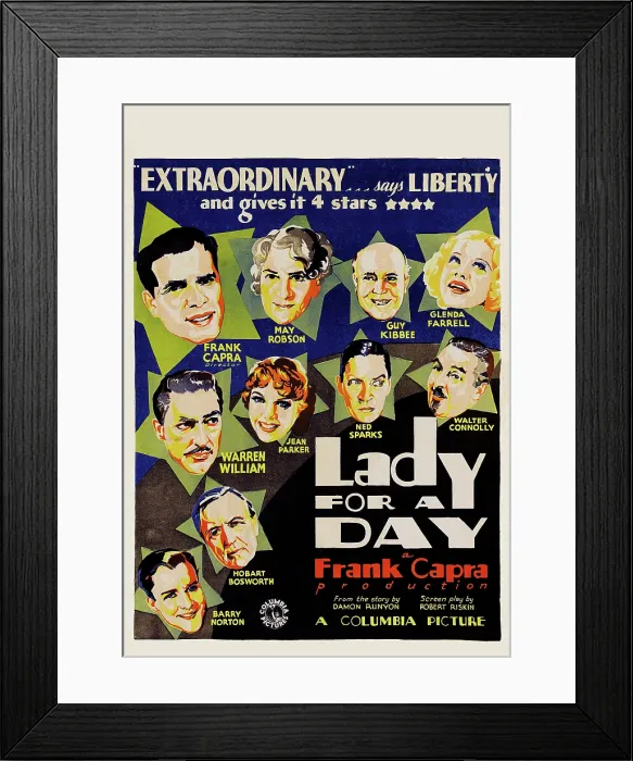 Framed Print : LADY FOR A DAY, top from left: Frank Capra, May Robson, Guy Kibbee, Glenda Farrell, 2nd row from left: Warren William, Jean Parker, Ned Sparks, Walter Connolly Framed Print : LADY FOR A DAY, top from left: Frank Capra, May Robson, Guy Kibbee, Glenda Farrell, 2nd row from left: Warren William, Jean Parker, Ned Sparks, Walter Connolly