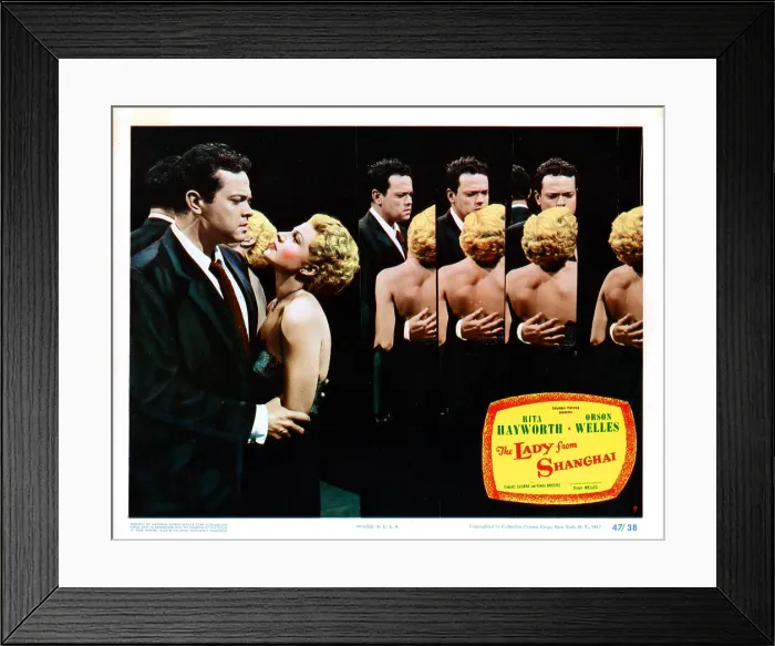 Framed Print : THE LADY FROM SHANGHAI, from left, Orson Welles, Rita Hayworth, 1947