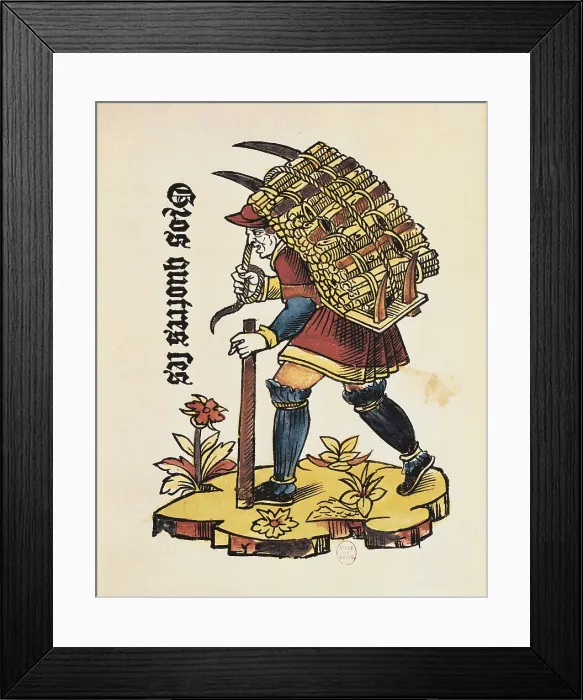 Framed Print : Firewood carrier (16th c.). Engraving. FRANCE. Paris. Muse Carnavalet (Carnavalet Museum). AISA / Everett Collection**US SALES ONLY**