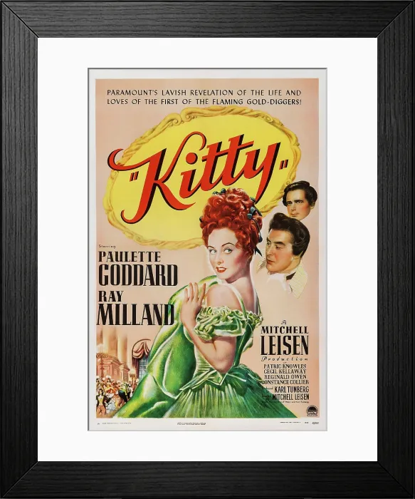 Framed Print : KITTY, US poster art, from left: Paulette Goddard, Ray Milland, 1945