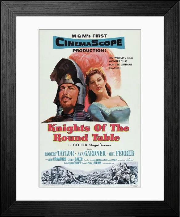 Framed Print : KNIGHTS OF THE ROUND TABLE, Robert Taylor, Ava Gardner, 1953 Framed Print : KNIGHTS OF THE ROUND TABLE, Robert Taylor, Ava Gardner, 1953