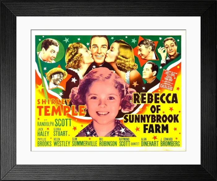 Framed Print : REBECCA OF SUNNYBROOK FARM, top from left: Jack Haley, Bill Robinson, Phyllis Brooks, Randolph Scott, Gloria Stuart, Slim Summerville, far right: Helen Westley