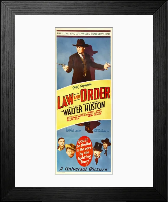 Framed Print : LAW AND ORDER, top: Walter Huston, bottom from left: Andy Devine, Raymond Hatton, Harry Carey, 1932 Framed Print : LAW AND ORDER, top: Walter Huston, bottom from left: Andy Devine, Raymond Hatton, Harry Carey, 1932