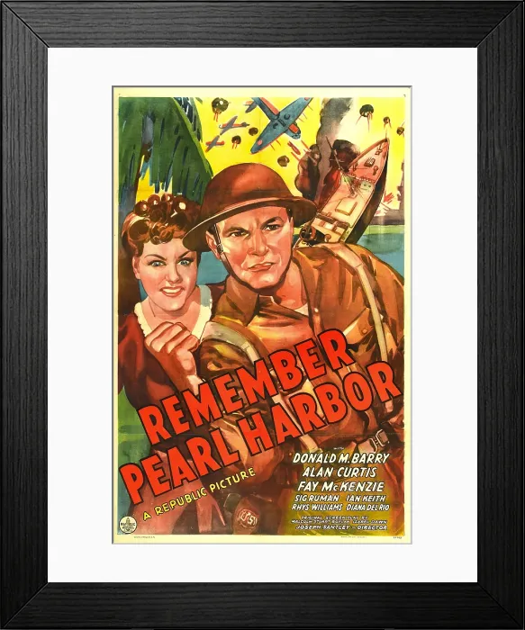 Framed Print : REMEMBER PEARL HARBOR, from left: Fay McKenzie, Donald M. Barry, 1942 Framed Print : REMEMBER PEARL HARBOR, from left: Fay McKenzie, Donald M. Barry, 1942