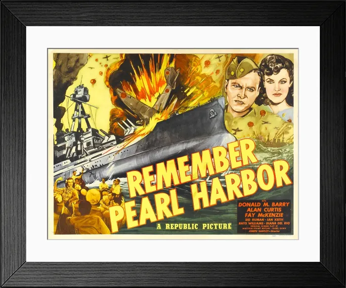 Framed Print : REMEMBER PEARL HARBOR, from left: Donald M. Barry, Fay McKenzie, 1942 Framed Print : REMEMBER PEARL HARBOR, from left: Donald M. Barry, Fay McKenzie, 1942