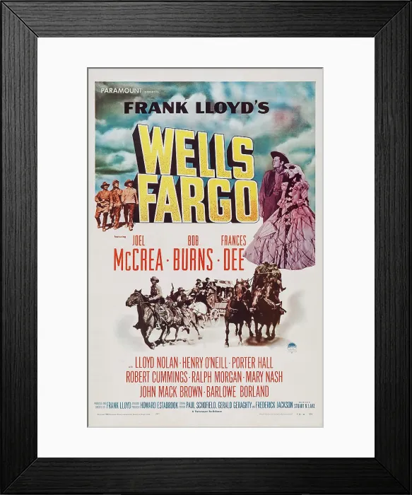 Framed Print : WELLS FARGO, US poster art, right: Joel McCrea, Frances Dee, 1937