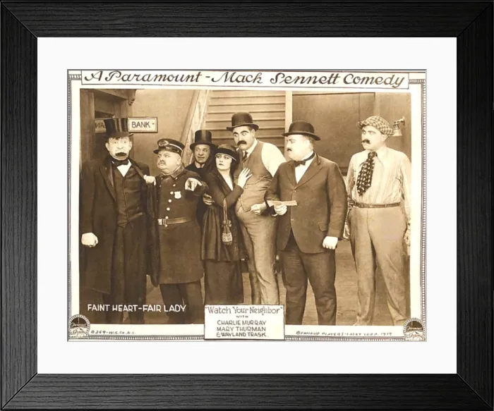 Framed Print : WATCH YOUR NEIGHBOR, 4th from left: Mary Thurman on lobbycard, 1918