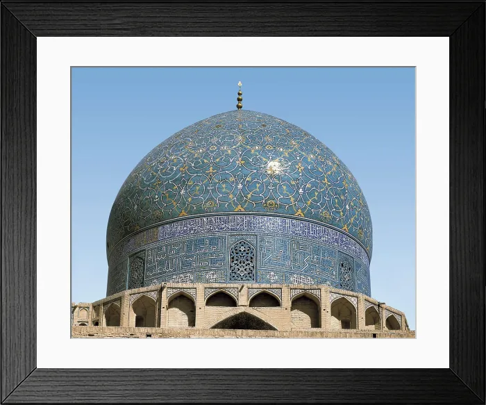 Framed Print : OSTAD ABU'L-QASIM, (17th c.). The Royal Mosque. ca. 1612 - 1630. IRAN. ESFAHAN. Esfahan. Royal Mosque (Masjid I-Shah). Dome. Persian art. Safavid period. Architecture