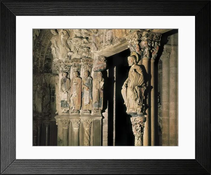 Framed Print : MATEO, Maestro (1161-1217). Santiago de Compostela Cathedral. Portico da Gloria. 1168-1188. SPAIN. Santiago de Compostela. Cathedral of Santiago de Compostela. Detail Framed Print : MATEO, Maestro (1161-1217). Santiago de Compostela Cathedral. Portico da Gloria. 1168-1188. SPAIN. Santiago de Compostela. Cathedral of Santiago de Compostela. Detail