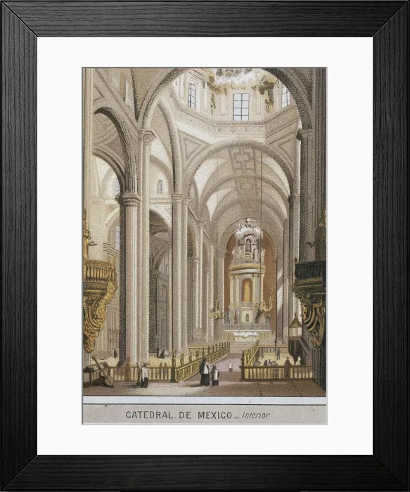 Framed Print : Mexico City. Cathedral (1880). Litography. AISA / Everett Collection**US SALES ONLY**