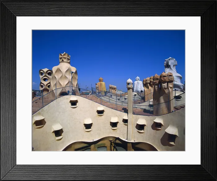 Framed Print : GAUDI i CORNET, Antoni (1852-1926). Mil House or La Pedrera. 1906-1910. SPAIN. CATALONIA. Barcelona. Mil House or 'The Quarry'. Modernism. Architecture
